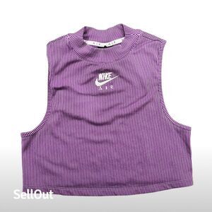 Nike‎ Women's Air Ribbed Crop Tank Top Purple Size L Casual Summer